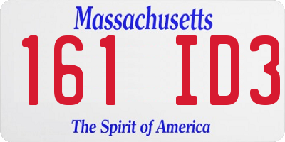 MA license plate 161ID3