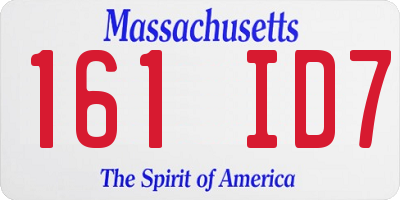 MA license plate 161ID7