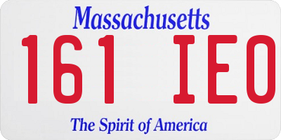 MA license plate 161IE0