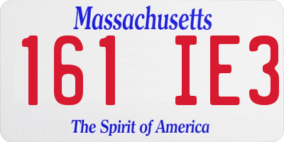 MA license plate 161IE3