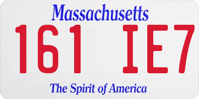MA license plate 161IE7