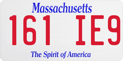 MA license plate 161IE9