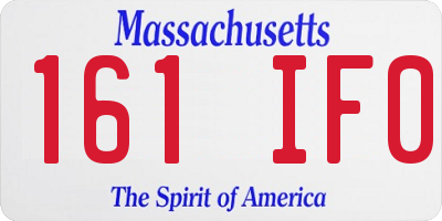 MA license plate 161IF0