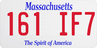 MA license plate 161IF7