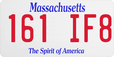 MA license plate 161IF8