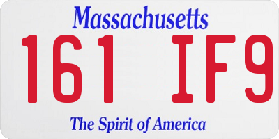 MA license plate 161IF9
