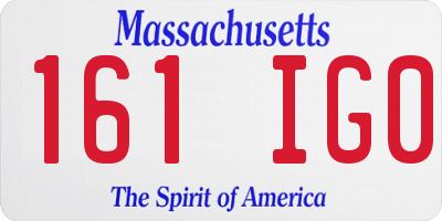MA license plate 161IG0