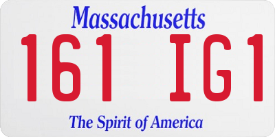 MA license plate 161IG1