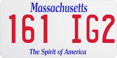MA license plate 161IG2