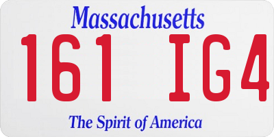 MA license plate 161IG4