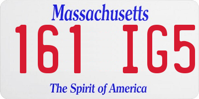 MA license plate 161IG5