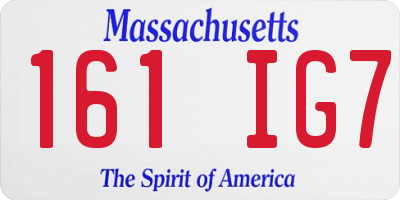 MA license plate 161IG7
