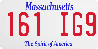 MA license plate 161IG9