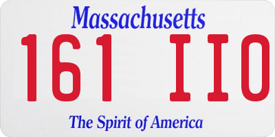 MA license plate 161II0