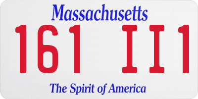 MA license plate 161II1