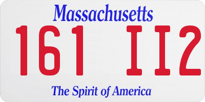 MA license plate 161II2