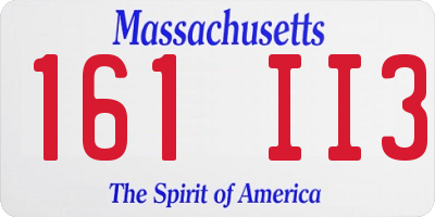 MA license plate 161II3