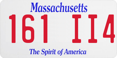 MA license plate 161II4