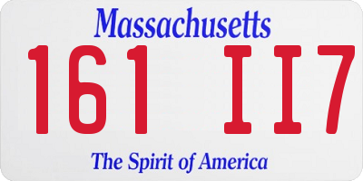 MA license plate 161II7