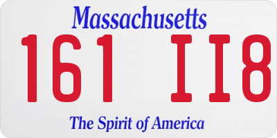 MA license plate 161II8
