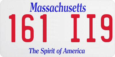 MA license plate 161II9