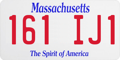MA license plate 161IJ1