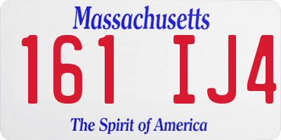 MA license plate 161IJ4