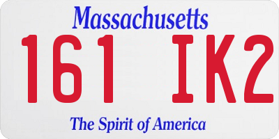 MA license plate 161IK2