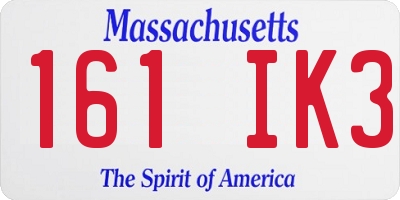 MA license plate 161IK3