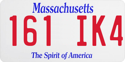 MA license plate 161IK4