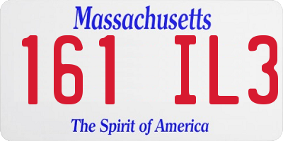 MA license plate 161IL3