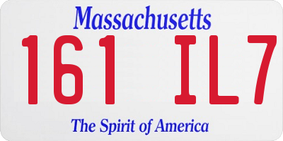 MA license plate 161IL7