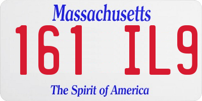 MA license plate 161IL9