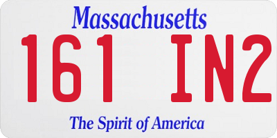 MA license plate 161IN2
