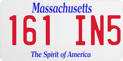 MA license plate 161IN5