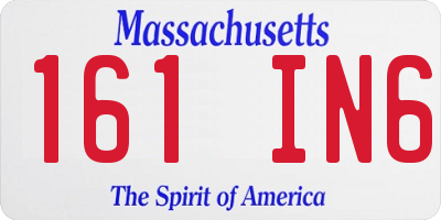 MA license plate 161IN6