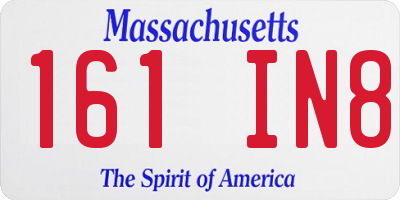 MA license plate 161IN8