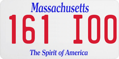MA license plate 161IO0