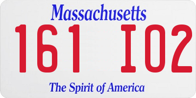 MA license plate 161IO2