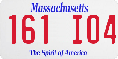 MA license plate 161IO4