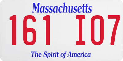 MA license plate 161IO7