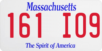 MA license plate 161IO9