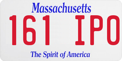MA license plate 161IP0