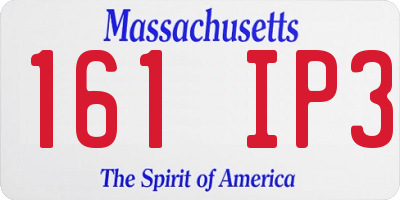 MA license plate 161IP3