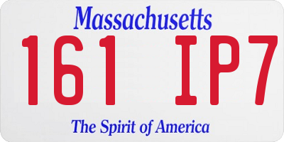 MA license plate 161IP7