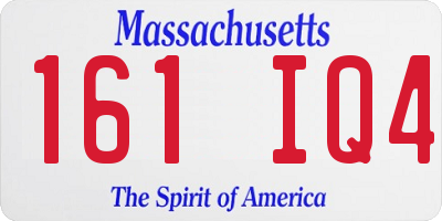 MA license plate 161IQ4