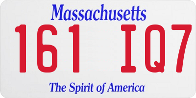 MA license plate 161IQ7