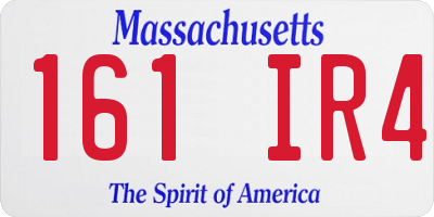MA license plate 161IR4