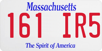 MA license plate 161IR5