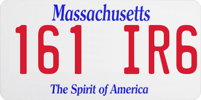 MA license plate 161IR6